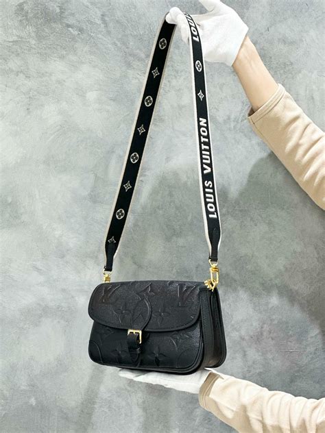 lv diane bag black|louis vuitton black embossed bag.